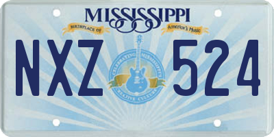 MS license plate NXZ524