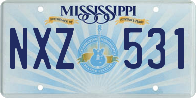 MS license plate NXZ531