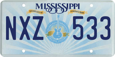 MS license plate NXZ533