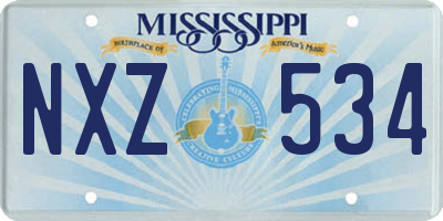 MS license plate NXZ534