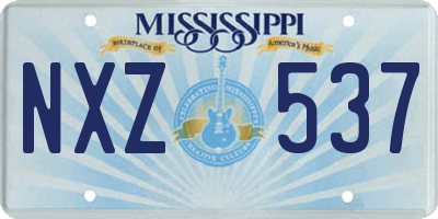 MS license plate NXZ537