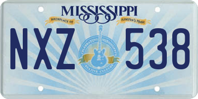 MS license plate NXZ538