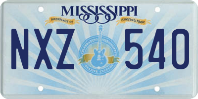MS license plate NXZ540