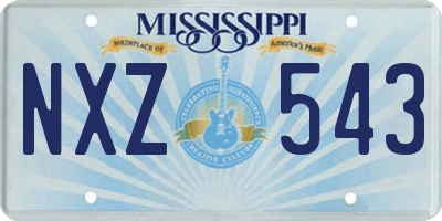 MS license plate NXZ543