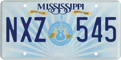 MS license plate NXZ545