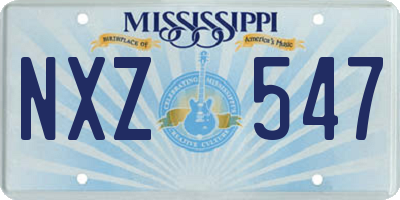 MS license plate NXZ547