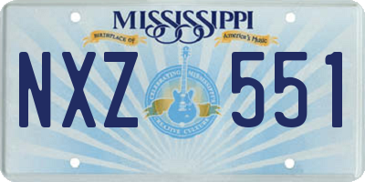 MS license plate NXZ551