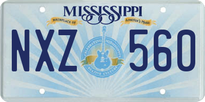 MS license plate NXZ560