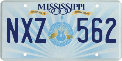 MS license plate NXZ562