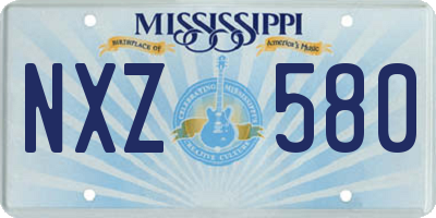 MS license plate NXZ580