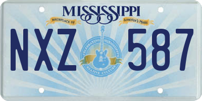 MS license plate NXZ587
