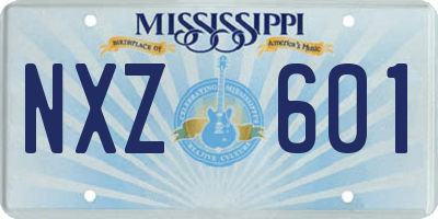 MS license plate NXZ601