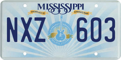 MS license plate NXZ603