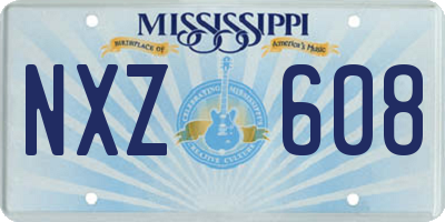MS license plate NXZ608