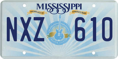 MS license plate NXZ610