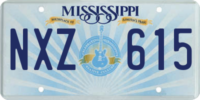 MS license plate NXZ615