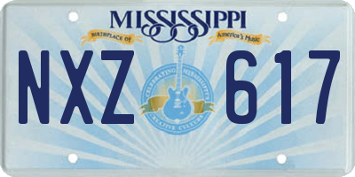 MS license plate NXZ617