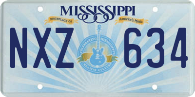 MS license plate NXZ634