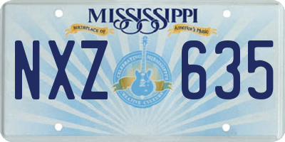 MS license plate NXZ635