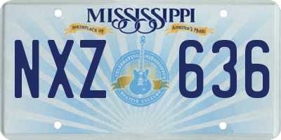 MS license plate NXZ636