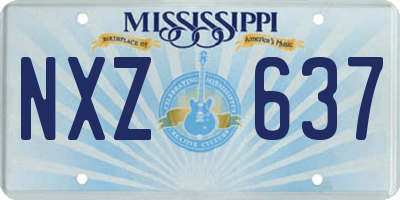 MS license plate NXZ637