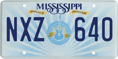MS license plate NXZ640