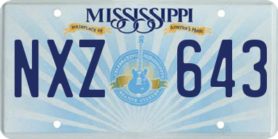 MS license plate NXZ643
