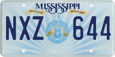 MS license plate NXZ644