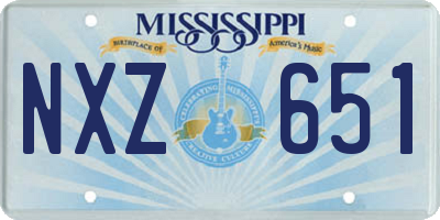 MS license plate NXZ651