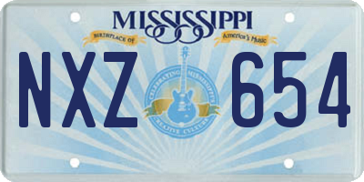MS license plate NXZ654