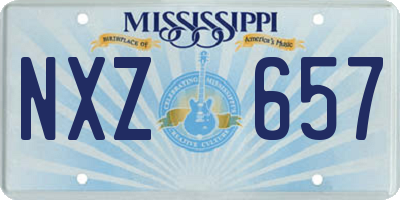 MS license plate NXZ657