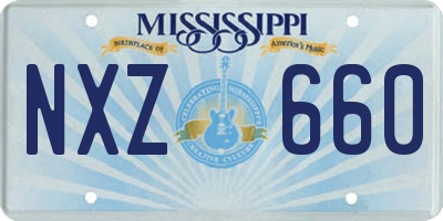 MS license plate NXZ660