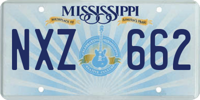 MS license plate NXZ662