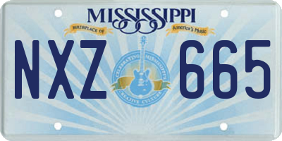MS license plate NXZ665
