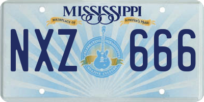 MS license plate NXZ666