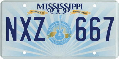 MS license plate NXZ667
