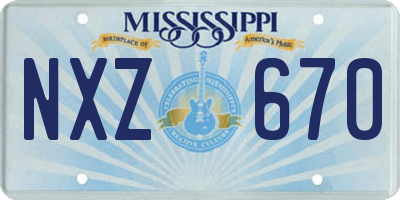 MS license plate NXZ670