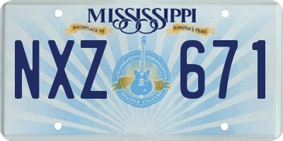 MS license plate NXZ671