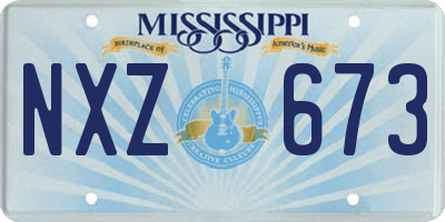 MS license plate NXZ673