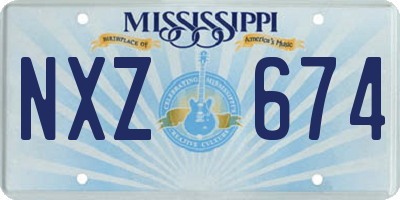MS license plate NXZ674