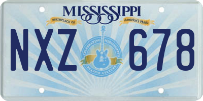 MS license plate NXZ678