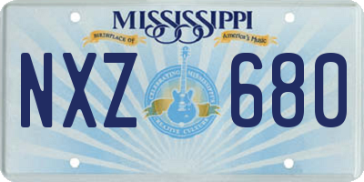 MS license plate NXZ680
