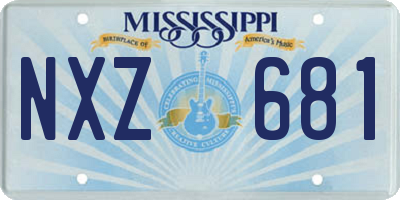 MS license plate NXZ681