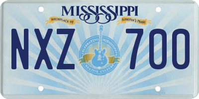 MS license plate NXZ700
