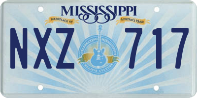 MS license plate NXZ717