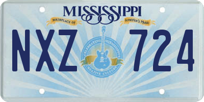 MS license plate NXZ724