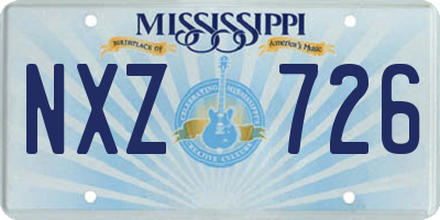 MS license plate NXZ726