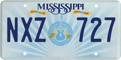 MS license plate NXZ727