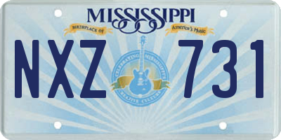 MS license plate NXZ731