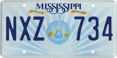 MS license plate NXZ734